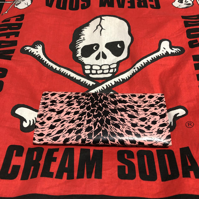 【美品】CREAM SODA ヒョウ柄財布ピンク メンズのファッション小物(長財布)の商品写真