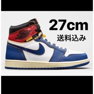 ナイキ(NIKE)のUNION NIKE AIR JORDAN 1 ブルー 27.0cm(スニーカー)