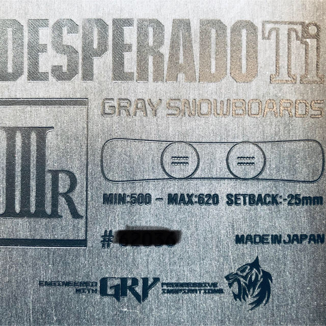 Gray(グライ)の☆希少☆GRAY DESPERADO Ti Type-R Ⅲ 158 16/17 スポーツ/アウトドアのスノーボード(ボード)の商品写真