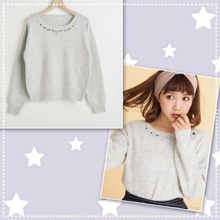 マジェスティックレゴン(MAJESTIC LEGON)の新品♡アンゴラ混ビジューニット(ニット/セーター)