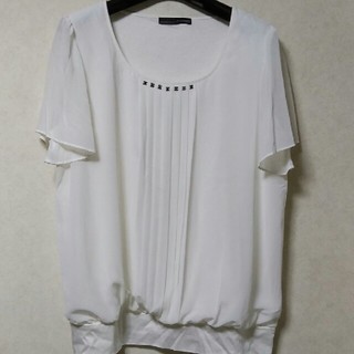 ヴァンドゥーオクトーブル(22 OCTOBRE)の白ブラウスサイズ8(シャツ/ブラウス(半袖/袖なし))