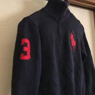 ラルフローレン(Ralph Lauren)のラルフローレン☆ジップアップ ニット☆ネイビー(ニット)