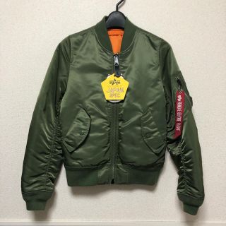 アルファインダストリーズ(ALPHA INDUSTRIES)の新品！アルファMA-1 カーキ Sサイズ JAPANスペック(ミリタリージャケット)