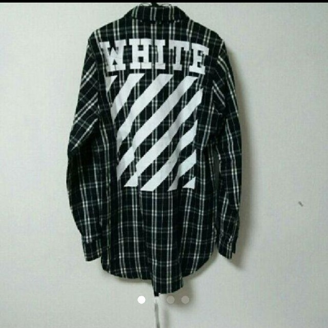 ライトブラウン/ブラック OFF-WHITE フランネルチェックシャツ M
