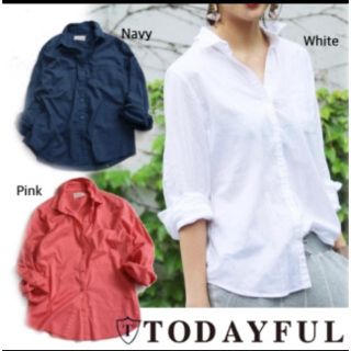 トゥデイフル(TODAYFUL)の値下げ★ TODAYFUL コットン 白シャツ(シャツ/ブラウス(長袖/七分))