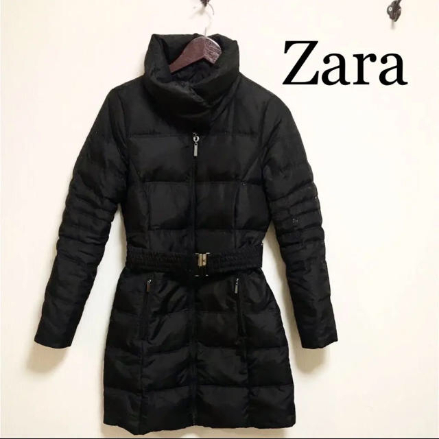 【美品】【ダウン80%】ZARA ベルト付き ダウンジャケット レディース