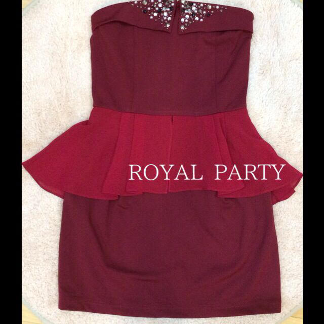 ROYAL PARTY(ロイヤルパーティー)のビジュー付きお呼ばれワンピ レディースのワンピース(ミニワンピース)の商品写真