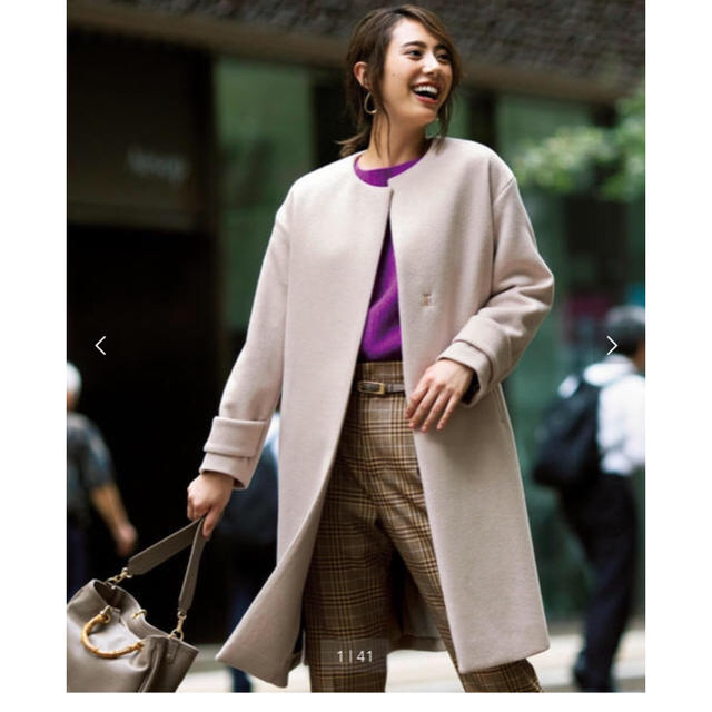 green label relaxing ノーカラー コート-
