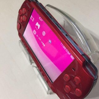 プレイステーションポータブル(PlayStation Portable)の【ジャンク】PSP-3000 レッド(携帯用ゲーム機本体)