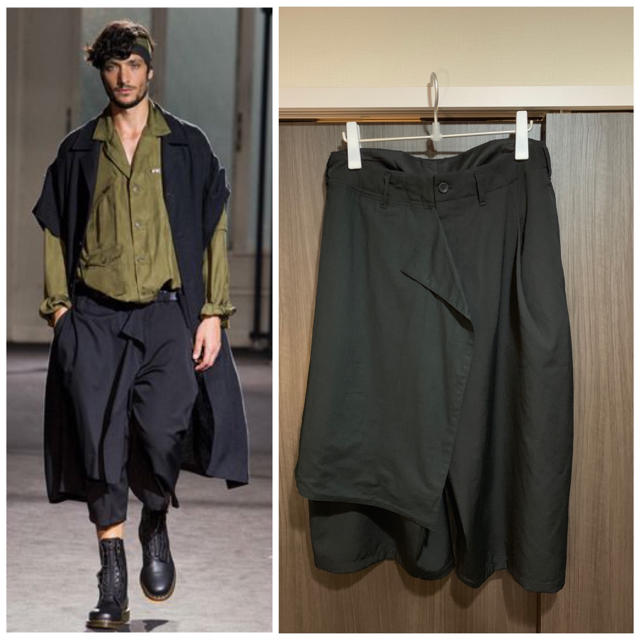 yohji yamamoto 17ss H-右前垂らし布Pギャバ size:3