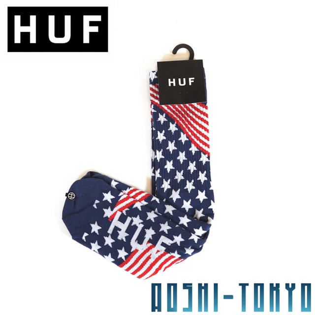 HUF(ハフ)の◆HUF USA ソックス / 靴下 星条旗柄 ハフ ロングソックス レディースのレッグウェア(ソックス)の商品写真