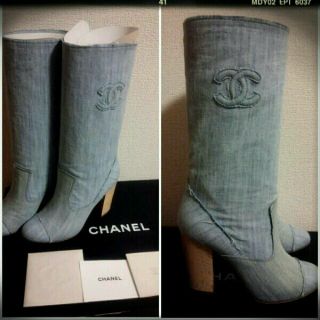 シャネル(CHANEL)のシャネルブーツ デニム  35,5(ブーツ)