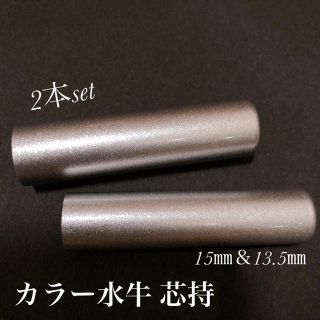 カラー水牛 芯持 実印＆銀行印 2本セット(印鑑/スタンプ/朱肉)