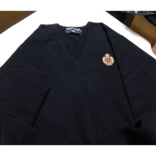 ラルフローレン(Ralph Lauren)の■美品　ラルフローレン RalphLauren　vセーター　黒(ニット/セーター)