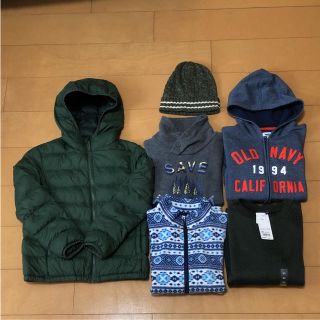 ユニクロ(UNIQLO)の男の子 140 150 冬物 まとめ売り 中綿ジャケット トップス4点 ニット帽(ジャケット/上着)