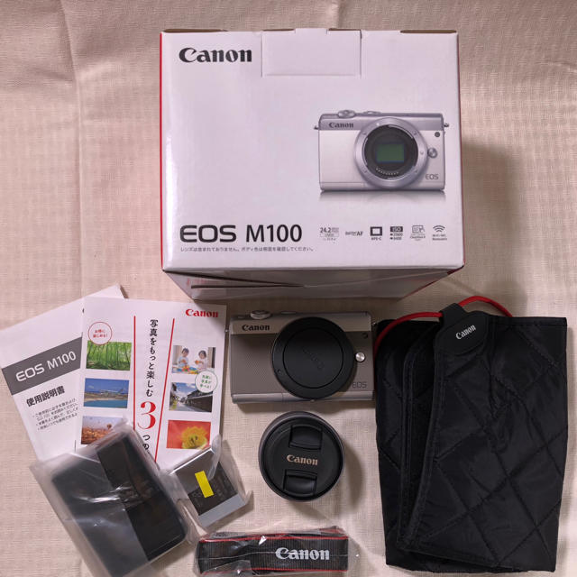 【新品未使用】Canon EOS M100 レンズキット グレー