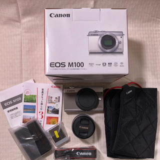 キヤノン(Canon)の【新品未使用】Canon EOS M100 レンズキット グレー(ミラーレス一眼)