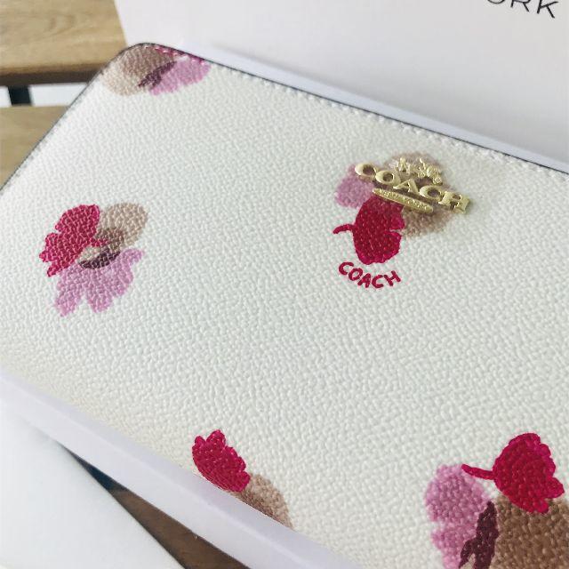 新品★COACH コーチ 長財布 花柄 ホワイト 1