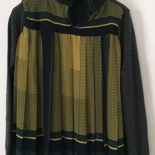 サカイラック(sacai luck)のサカイラック ニットバックプリーツ グレー サイズ2(ニット/セーター)