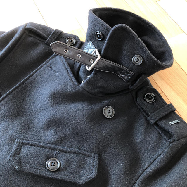 DIESEL(ディーゼル)のディーゼル メンズ ウールピーコート ブラック メンズのジャケット/アウター(ピーコート)の商品写真