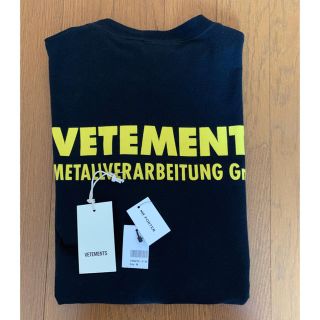 バレンシアガ(Balenciaga)のVETEMENTS ロゴ T-シャツ ブラック M(Tシャツ/カットソー(半袖/袖なし))