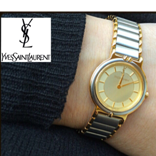 美品YSLダブルロゴシャンパンゴールド4044歳 - 腕時計