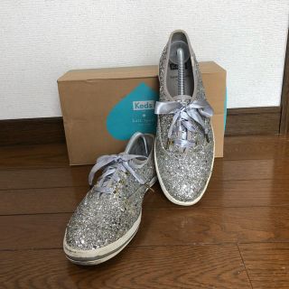 ケイトスペードニューヨーク(kate spade new york)のkeds × kate spade ラメスニーカー シルバー 24.5 25 (スニーカー)