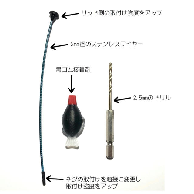 BMW・各シリーズ共通 給油口ゴム・交換ワイヤー（青）工具付属 新品 自動車/バイクの自動車(車種別パーツ)の商品写真