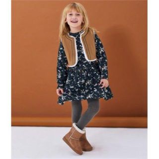 プチバトー(PETIT BATEAU)のyzo☆様専用♡3ans プチバトー グリーンプリントスウェットワンピース(ワンピース)