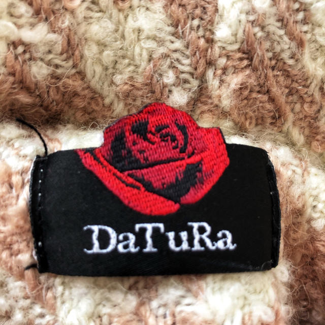 DaTuRa(ダチュラ)のDaTuRa さくりな着用 千鳥柄コート ベージュ レディースのジャケット/アウター(毛皮/ファーコート)の商品写真