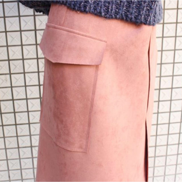 IENA(イエナ)のモードローブ 人工スウェード アシンメトリースカート ピンク レディースのスカート(ひざ丈スカート)の商品写真