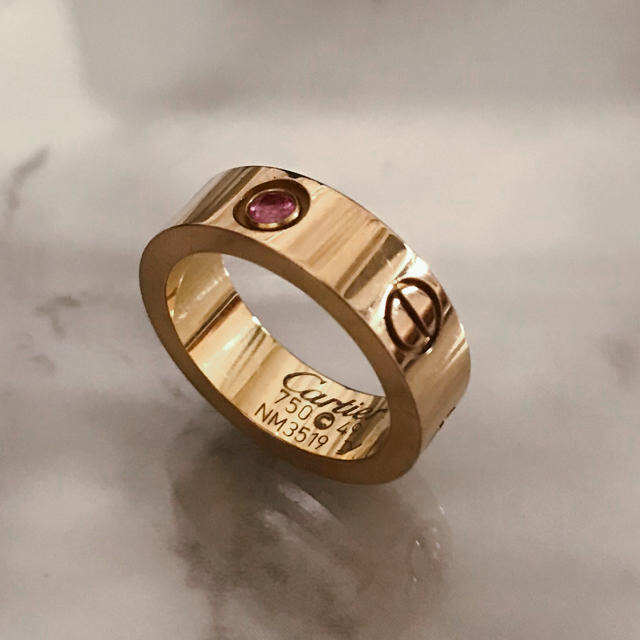 Cartier(カルティエ)のカルティエ ラブリング ピンクゴールド　指輪　ピンクサファイア  #49 9号 レディースのアクセサリー(リング(指輪))の商品写真