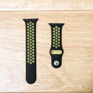 アップルウォッチ(Apple Watch)のApple Watch ベルト スポーツバンド 42mm / 44mm 黒×黄(腕時計(デジタル))