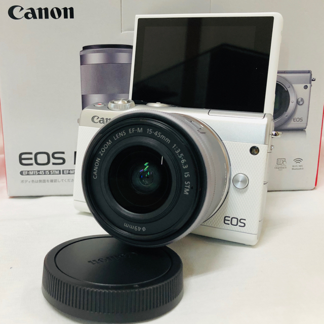 SDカード32GB付き★Canon EOS M100 レンズキット ホワイト