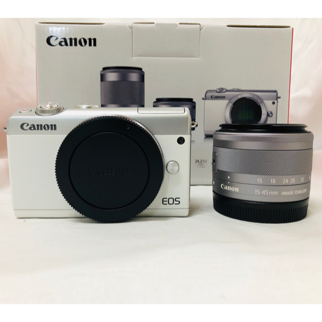 高品質在庫 Canon EOS M100 レンズキット ホワイトの通販 by Hisui★プロフィール必ずご覧ください|キヤノンならラクマ - SDカード32GB付き★Canon 好評国産