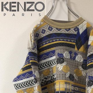 ケンゾー(KENZO)のにこ様専用！！ケンゾーKENZOGOLF ウールニット 総柄デザイン 刺繍ロゴ(ニット/セーター)