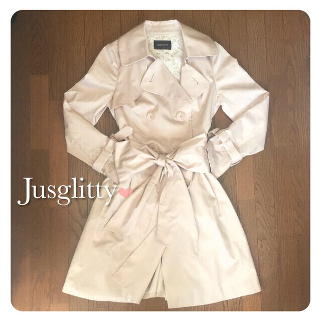 JUSGLITTY(ジャスグリッティー)のウエストリボン♡ドレストレンチ♡ レディースのジャケット/アウター(トレンチコート)の商品写真