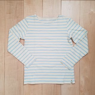 ムジルシリョウヒン(MUJI (無印良品))の【美品】無印良品　ボーダーカットソー　ロンT 150(Tシャツ/カットソー)