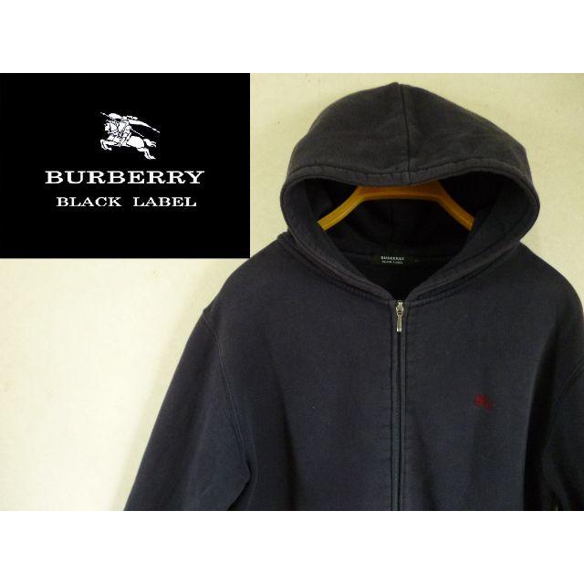 BURBERRY BLACK LABEL(バーバリーブラックレーベル)の☆美品  最終プライス♪☆ バーバリー ネイビー パーカー Mサイズ メンズのトップス(パーカー)の商品写真