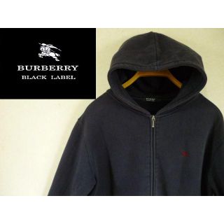 バーバリーブラックレーベル(BURBERRY BLACK LABEL)の☆美品  最終プライス♪☆ バーバリー ネイビー パーカー Mサイズ(パーカー)