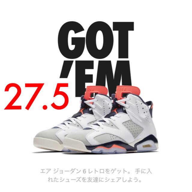 靴/シューズNIKE AIR JORDAN 6 RETRO TINKER INFRARED