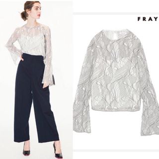 フレイアイディー(FRAY I.D)のFRAYI.D フレイアイディー ロングカフスブラウス♡ホワイトxブラック(シャツ/ブラウス(長袖/七分))