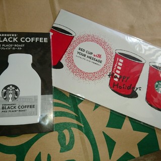 スターバックスコーヒー(Starbucks Coffee)のスターバックス レッドカップとボトルコーヒーの付箋セット(ノート/メモ帳/ふせん)
