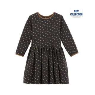 プチバトー(PETIT BATEAU)のミモザ様専用♡5ans プチバトー ゴールドモチーフワンピース(ワンピース)