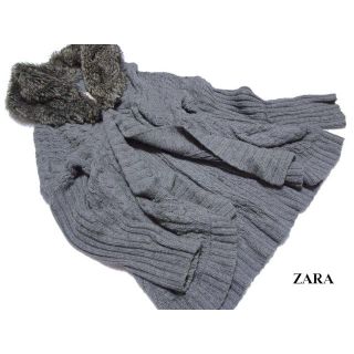 ザラ(ZARA)の★お値下げ★　◆ZARA/ザラ◆ レディースM 首元ボリュームファーニット (ガウンコート)