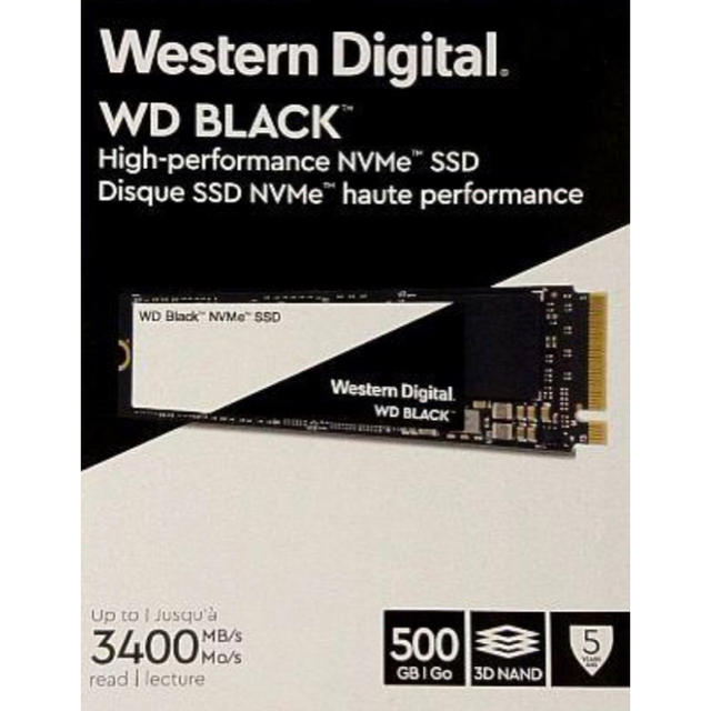 PCパーツWD BLACK SSD NVMe 500GB