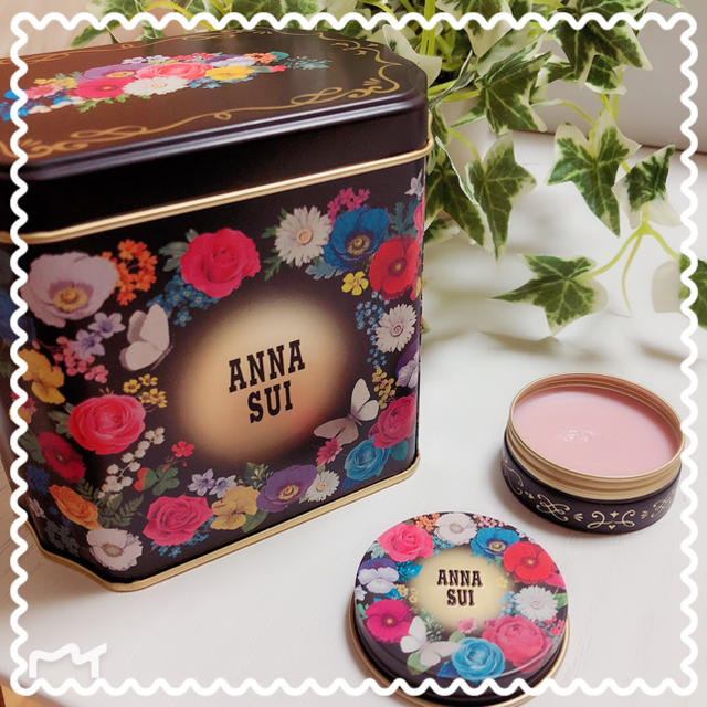 ANNA SUI(アナスイ)のANNA SUI♡ブリキ缶♡リップバーム♡セット♡花柄♡ガーリー♡小物入れ♡ コスメ/美容のスキンケア/基礎化粧品(リップケア/リップクリーム)の商品写真