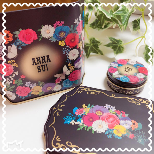 ANNA SUI(アナスイ)のANNA SUI♡ブリキ缶♡リップバーム♡セット♡花柄♡ガーリー♡小物入れ♡ コスメ/美容のスキンケア/基礎化粧品(リップケア/リップクリーム)の商品写真