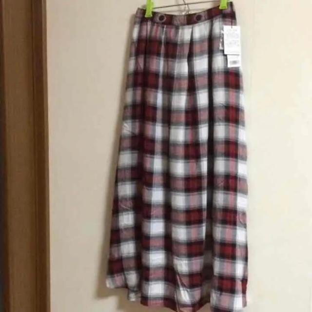 WEGO(ウィゴー)のWEGO チェックロングスカート 赤 レディースのスカート(ロングスカート)の商品写真