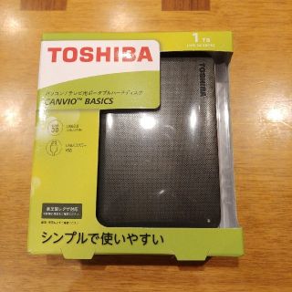 トウシバ(東芝)の東芝 外付けハードディスク CANVIO BASICS 1TB ブラック(PC周辺機器)